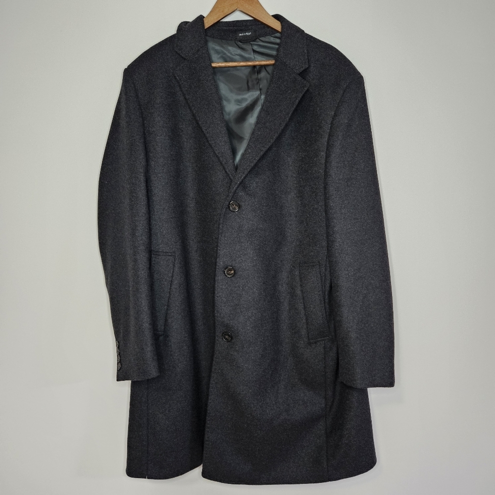 Lauren Ralph Lauren Mens Classic Fit Overcoat Cashmere Blend Size 46R Gray  $495